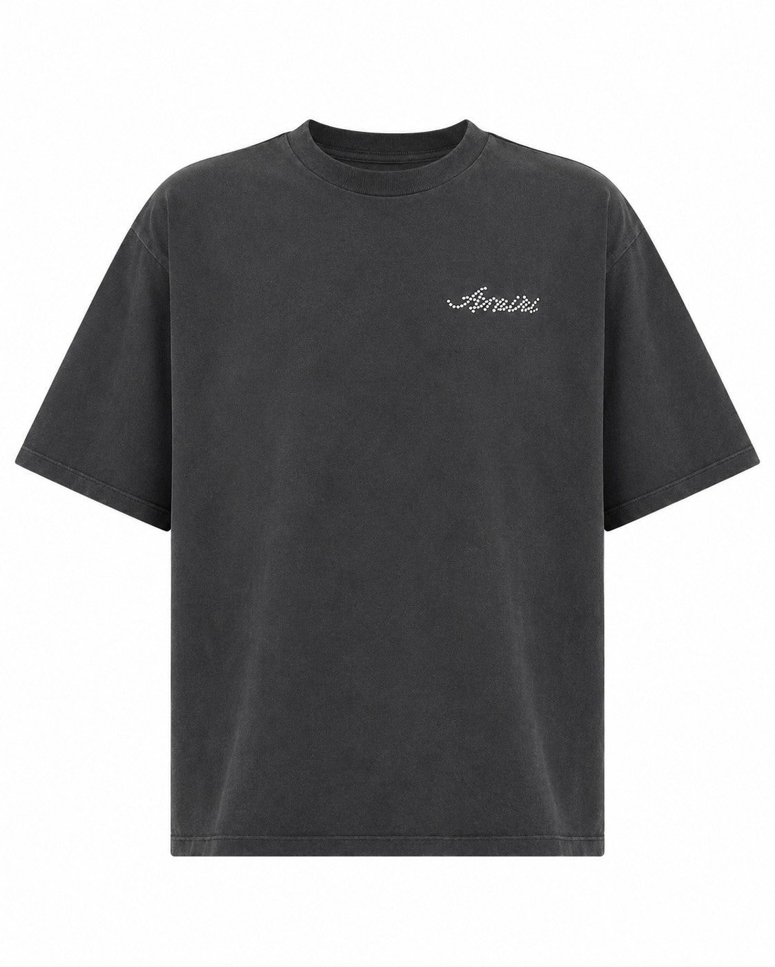 AMIRI STUD LOGO WASHED BLACK T-SHIRT