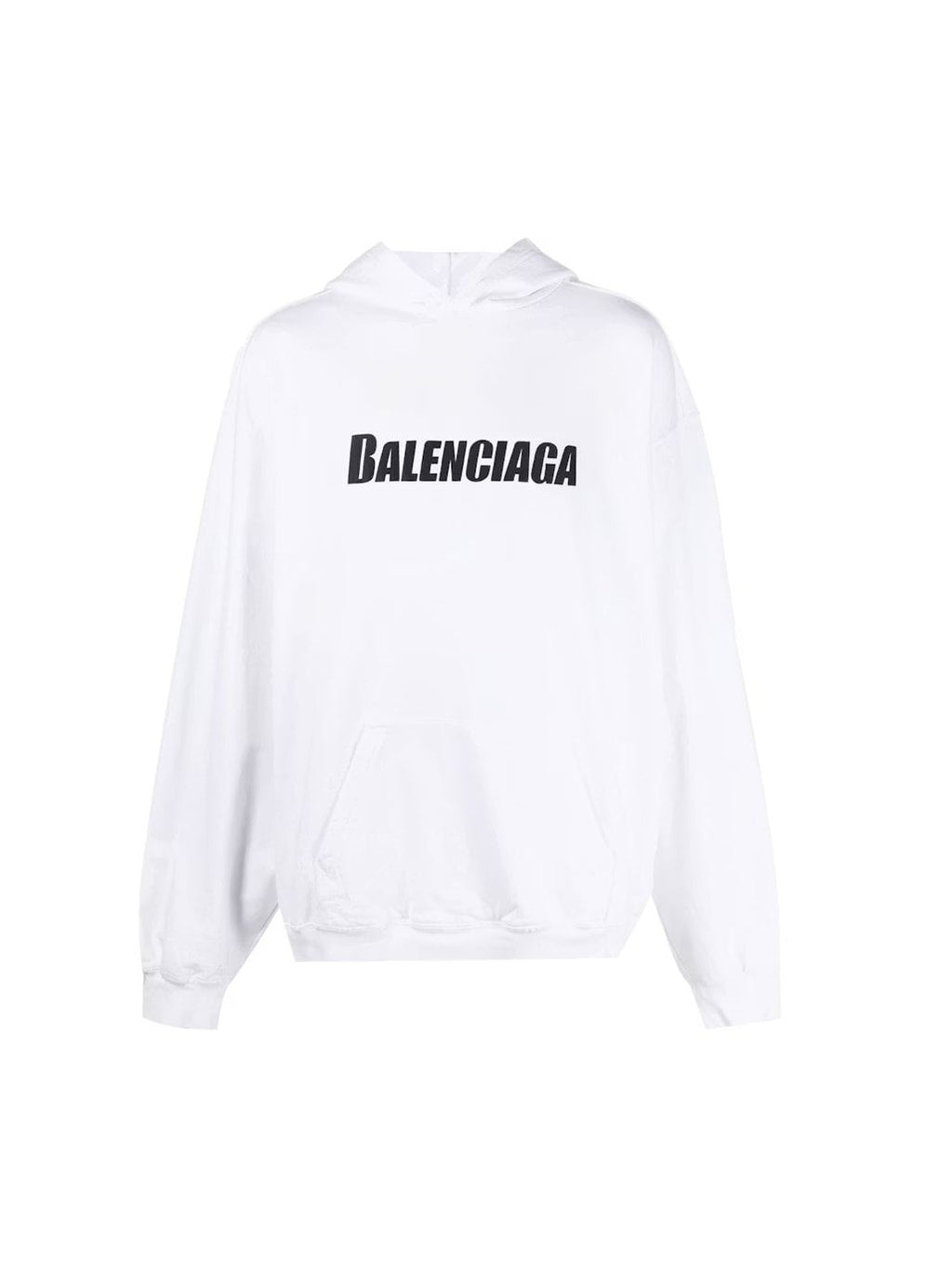 BALENCIAGA PRINT LOGO BOLD WHITE HOODIE