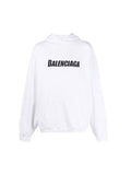 BALENCIAGA PRINT LOGO BOLD WHITE HOODIE