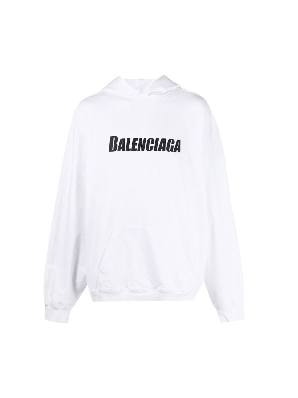BALENCIAGA PRINT LOGO BOLD WHITE HOODIE