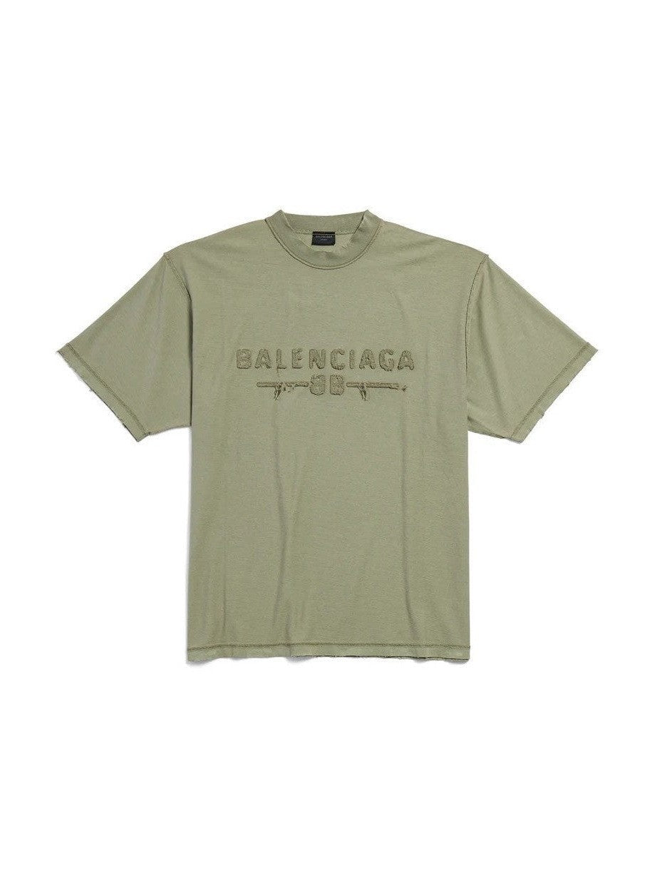 BALENCIAGA INSIDE OUT MILITARY GREEN T-SHIRT