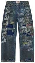 VALLEY GLITCH DENIM JEANS BLUE