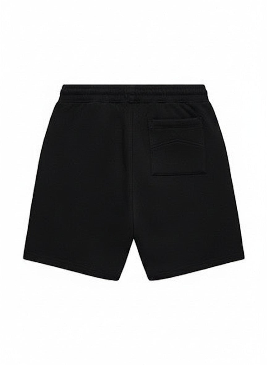 RHUDE EMBROIDERD LOGO BLACK SWEATSHORT