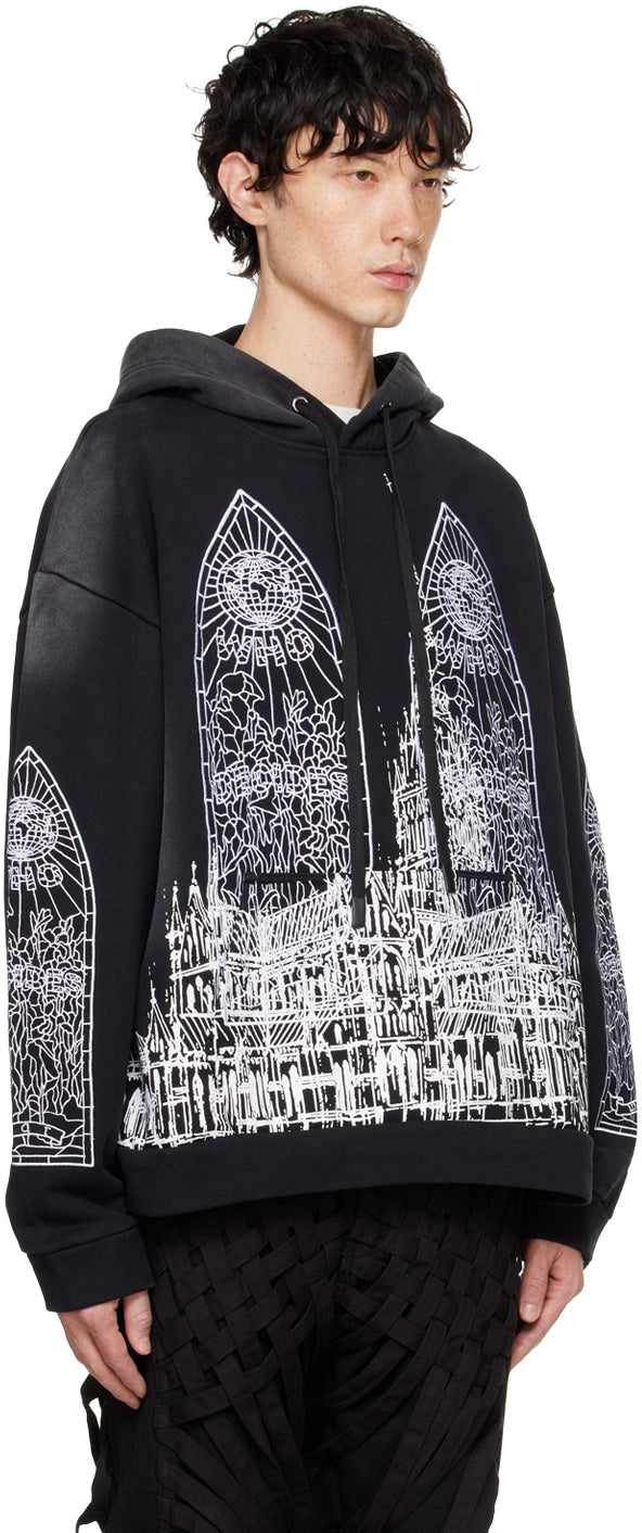 WHO DECIDES WAR CATHEDRAL EMBROIDERY HOODIE