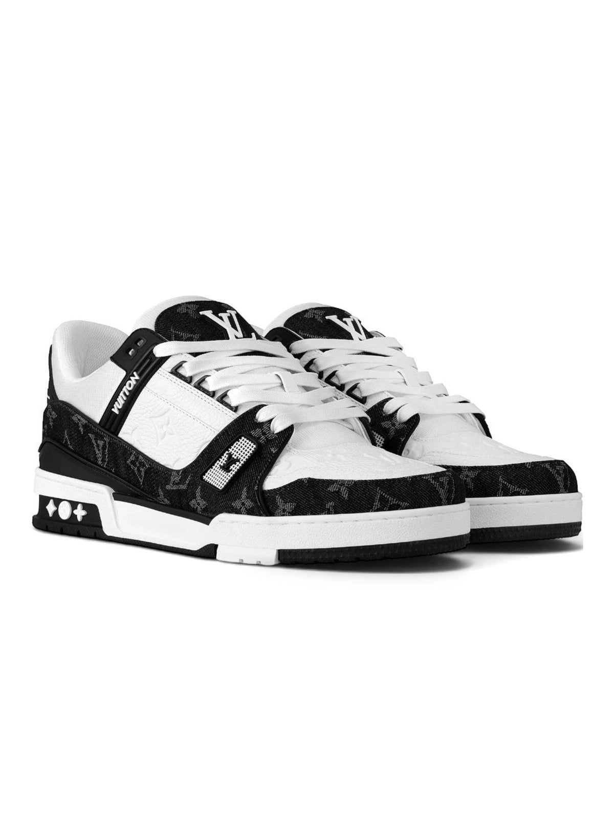 LOUIS VUITTON TRAINER MONOGRAM BLACK WHITE