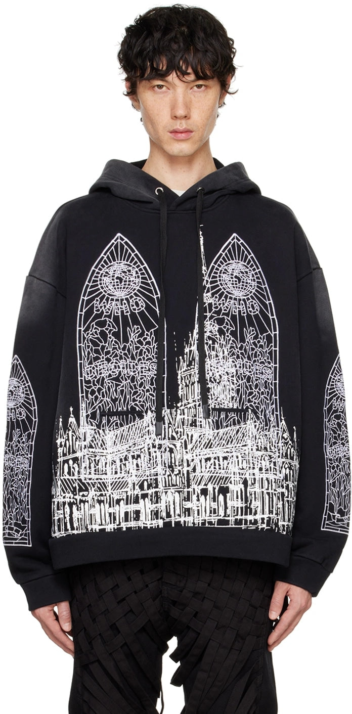 WHO DECIDES WAR CATHEDRAL EMBROIDERY HOODIE