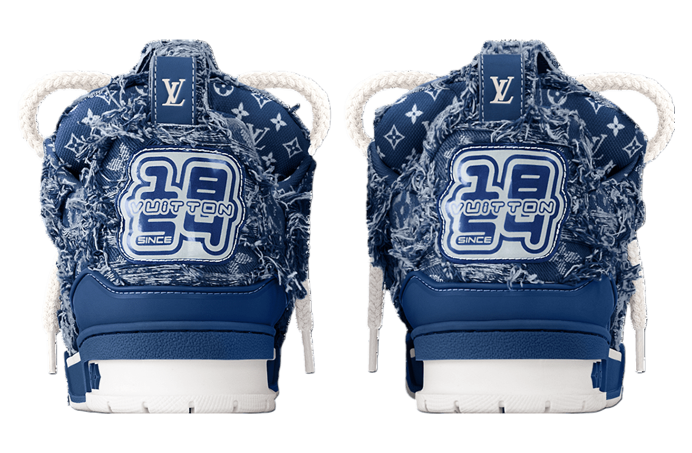 LOUIS VUITTON BLUE DENIM MONOGRAM SKATE DISTRESSED