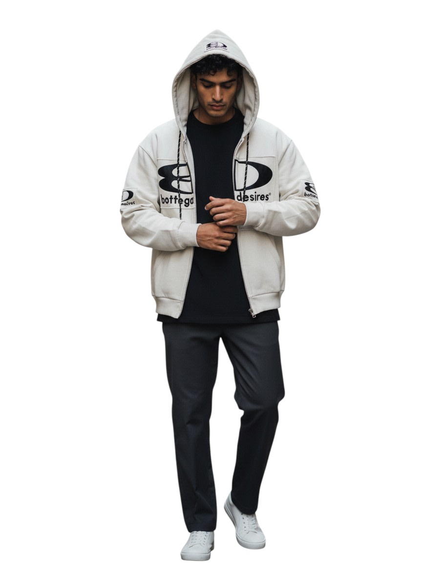 BOTTEGA DESIRES GREY TECH HOODIE