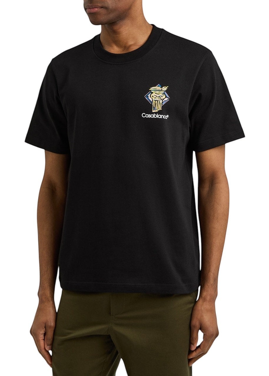 CASABLANCA DIAMOND COLUMN PRINTED T-SHIRT BLACK