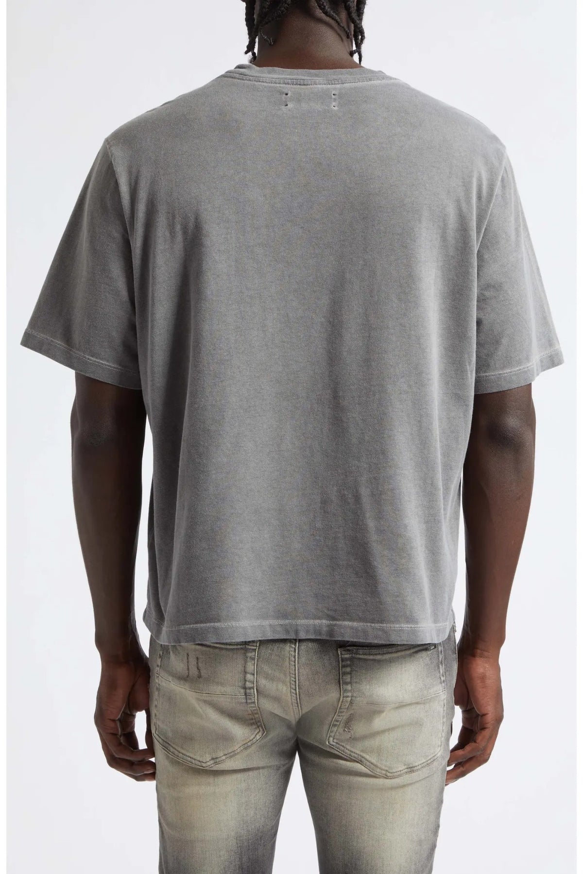 AMIRI FADED GREY POCKET BOX T-SHIRT