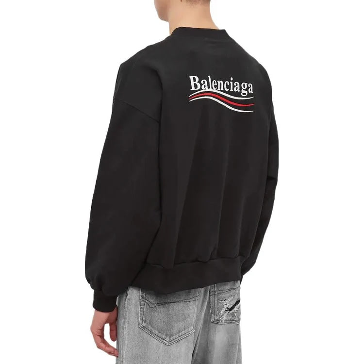 BALENCIAGA POLITICAL CAMPAIGN CREWNECK BLACK