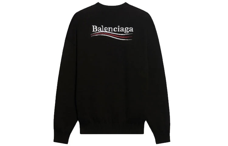 BALENCIAGA LOGO POLITICAL CAMPAIGN SWEATER BLACK