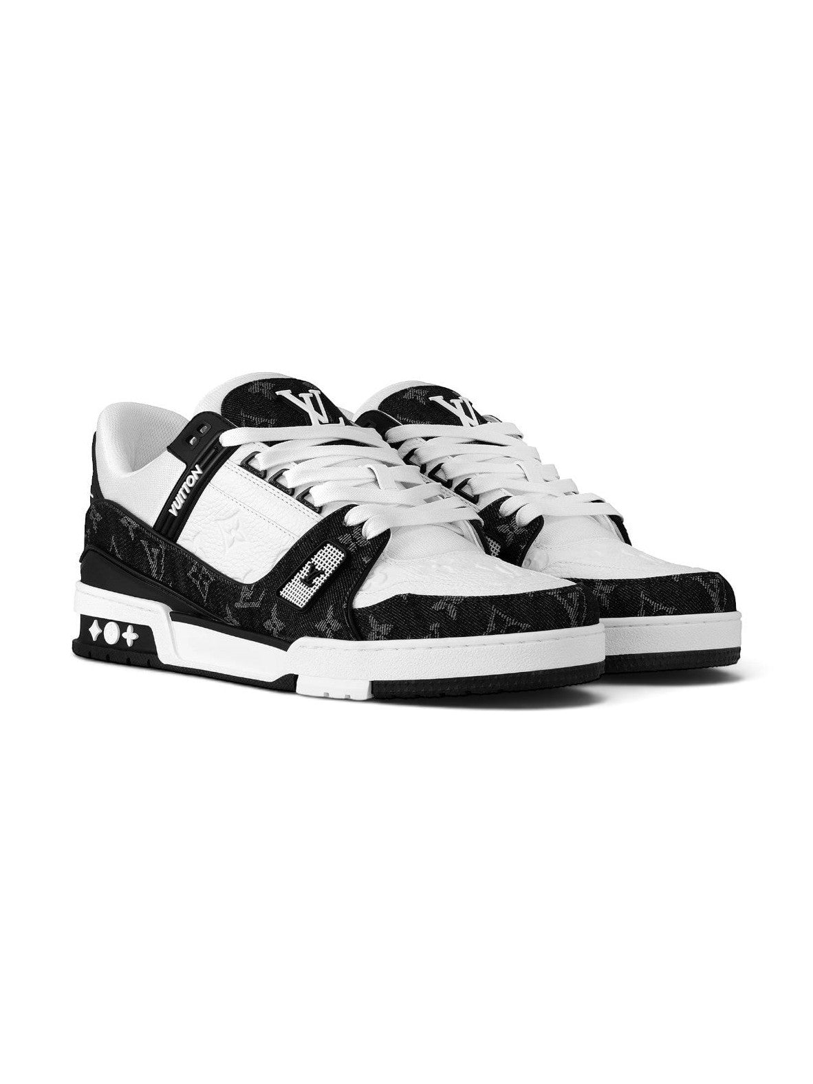 LOUIS VUITTON TRAINER MONOGRAM BLACK WHITE