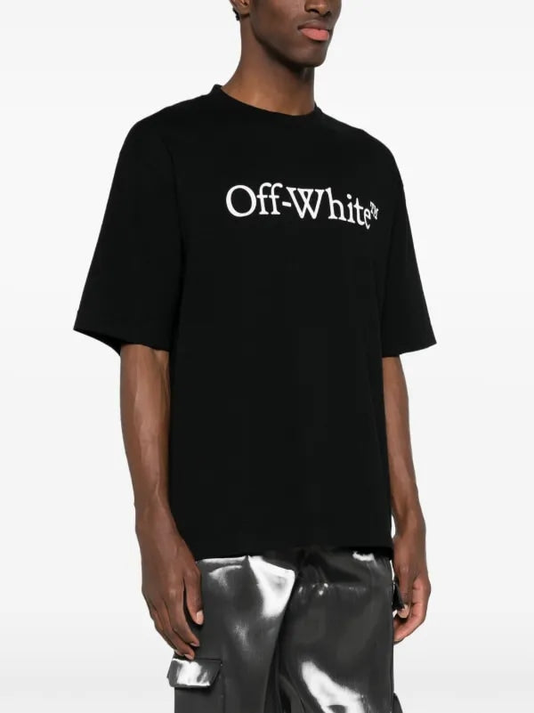 OFF WHITE BIG BOOKISH LOGO PRINT BLACK T-SHIRT