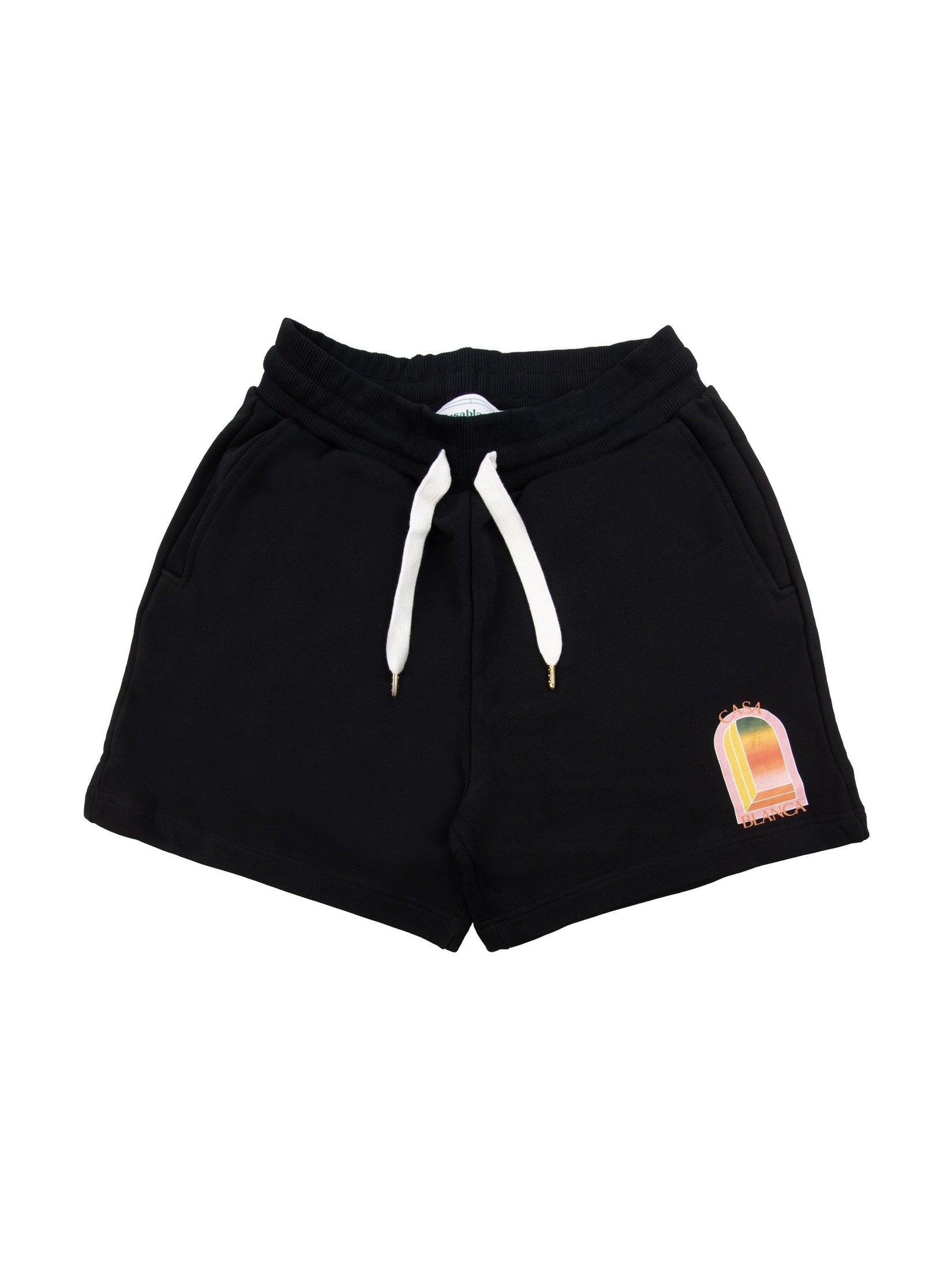 CASABLANCA GRADIENT BLACK MINI LOGO SHORT