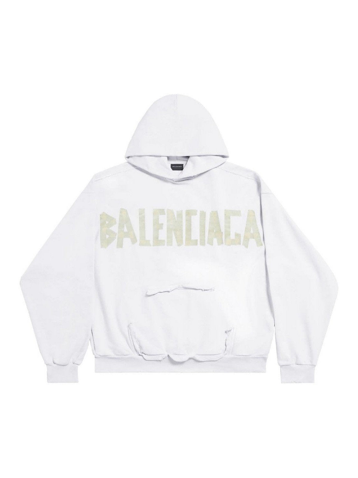 BALENCIAGA TAPE WHITE HOODIE