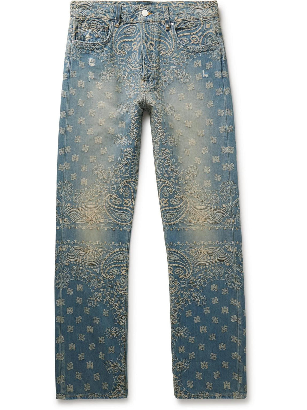 AMIRI BANDANA JACQUARD STRAIGHT LEG JEANS