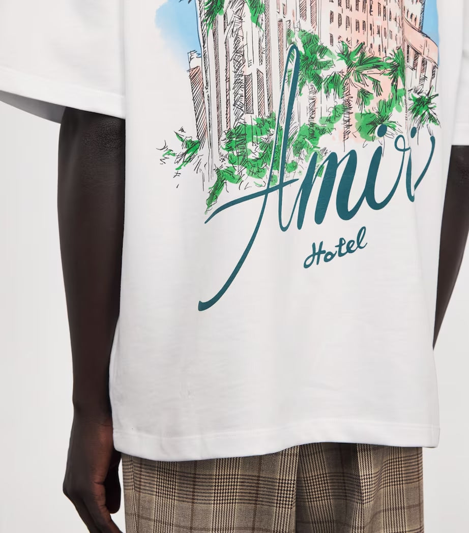 AMIRI HOTEL PRINTED T-SHIRT WHITE