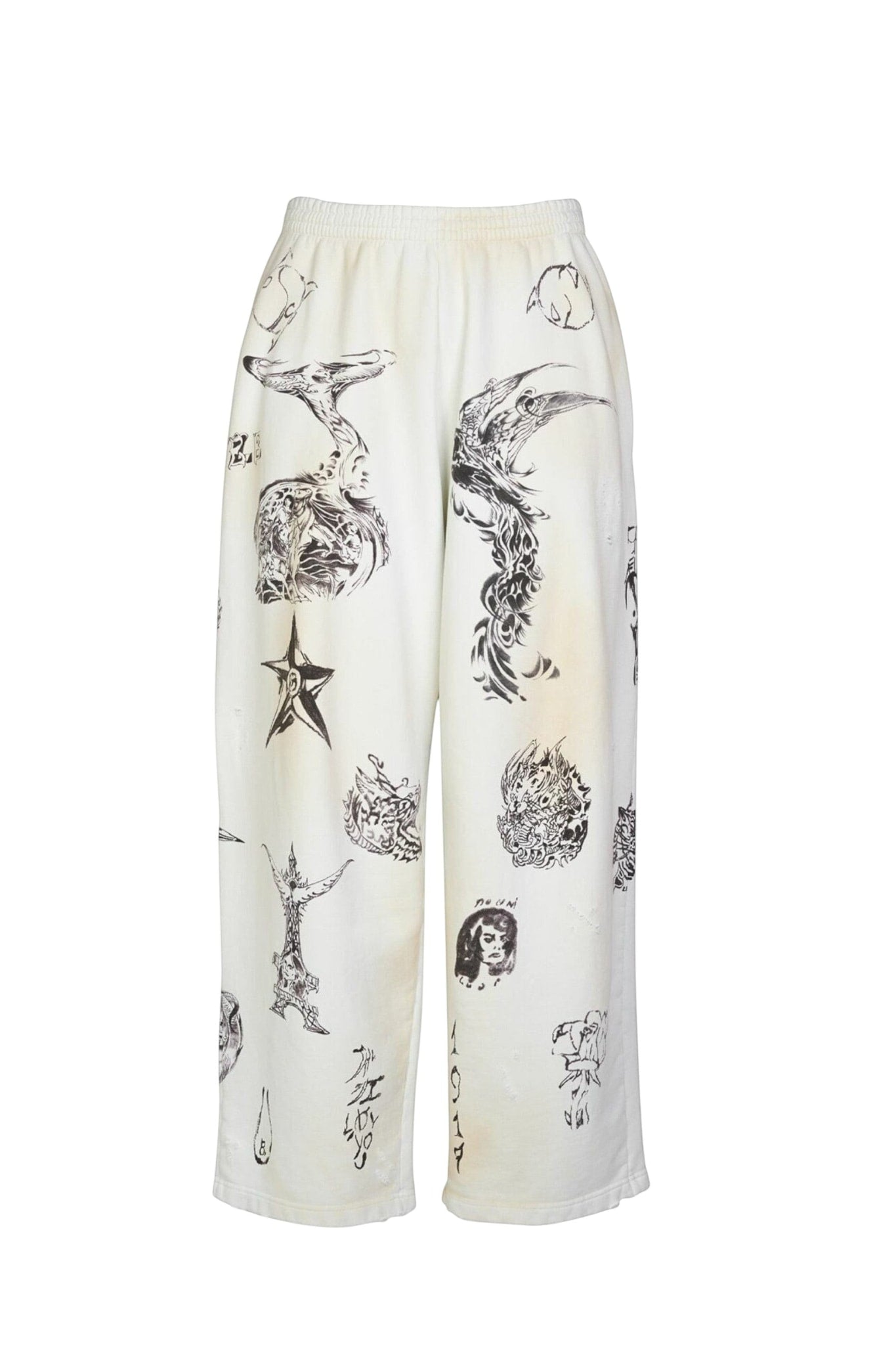 BALENCIAGA TATTOO OVERSIZED SWEATPANTS NATURAL