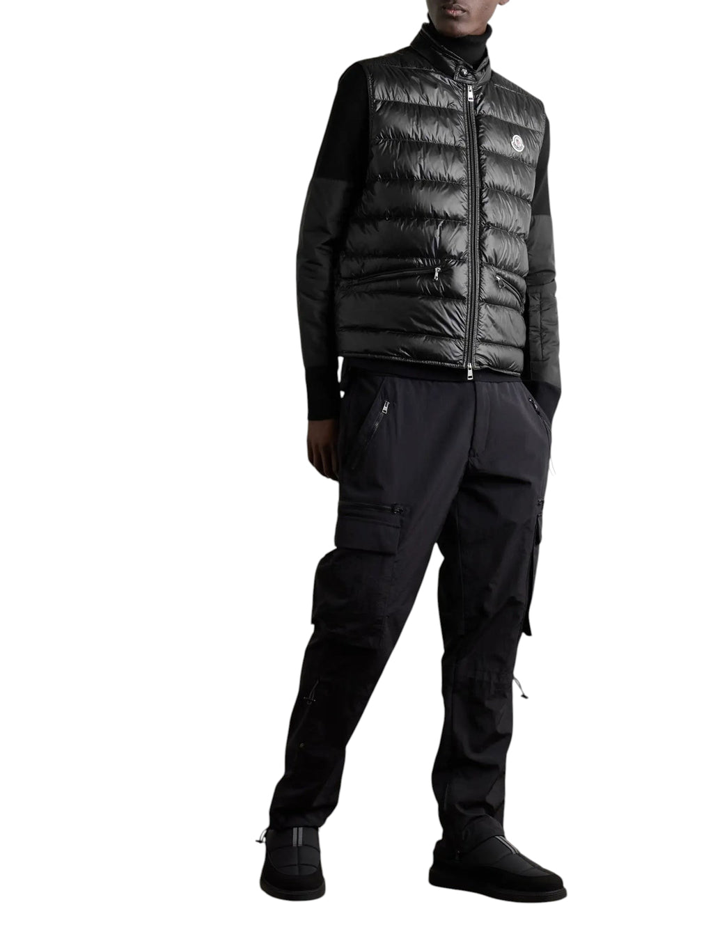 MONCLER VEST GUI LOGO-APPLIQUÉD QUILTED SHELL DOWN GILET