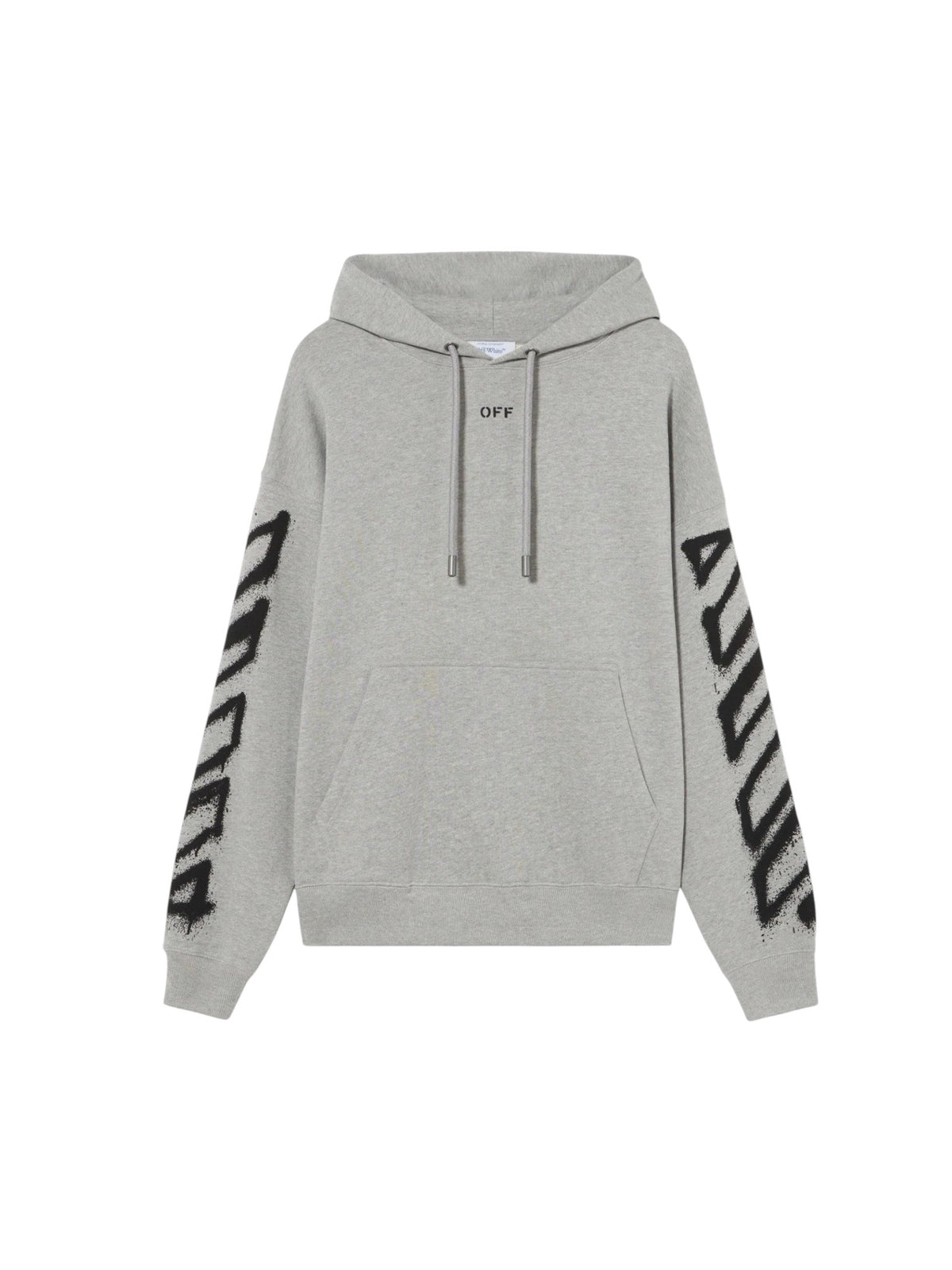 OFF WHITE SPRAY ARROW SLIM HOODIE GREY