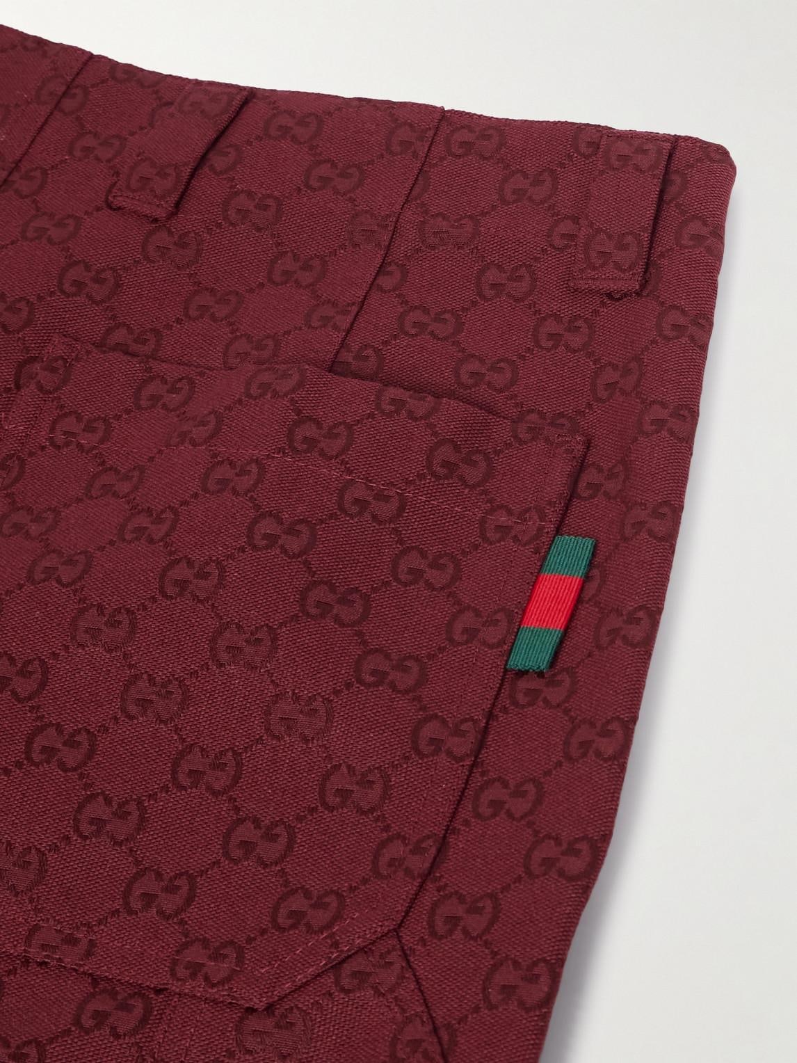 GUCCI GG CANVAS BURGUNDY SHORTS