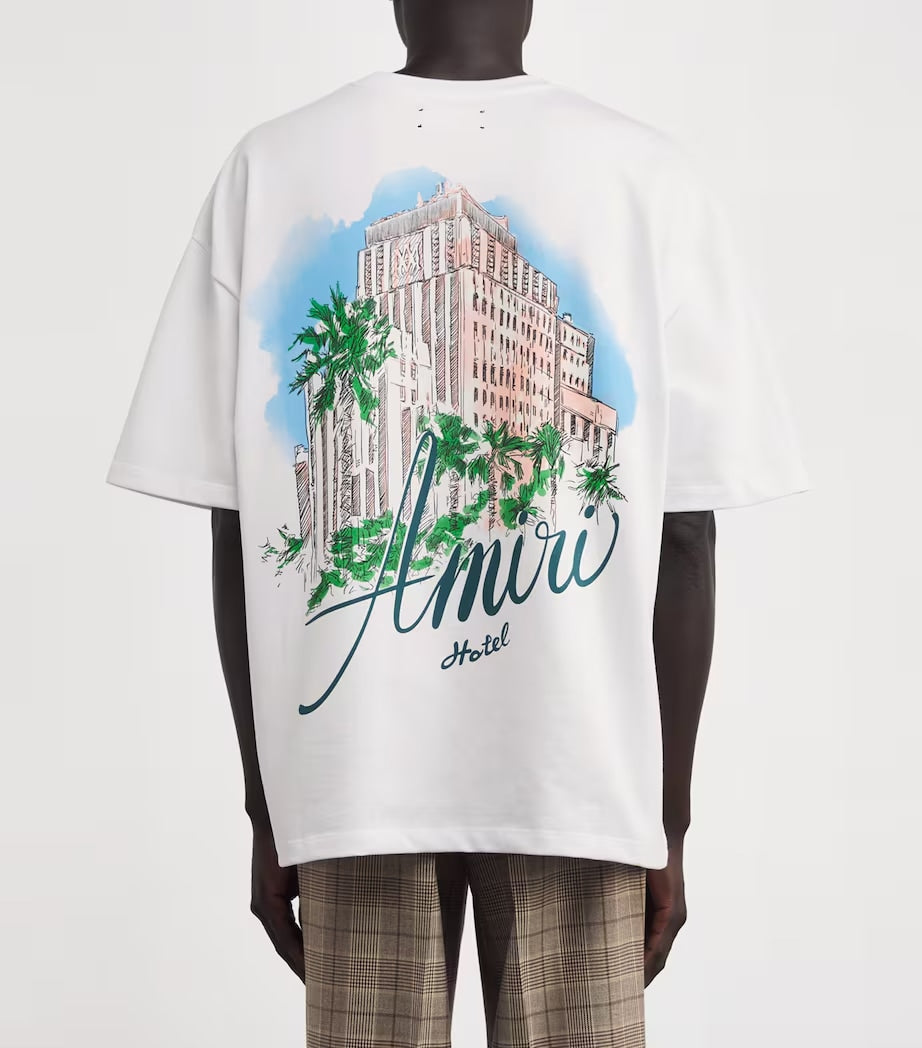 AMIRI HOTEL PRINTED T-SHIRT WHITE