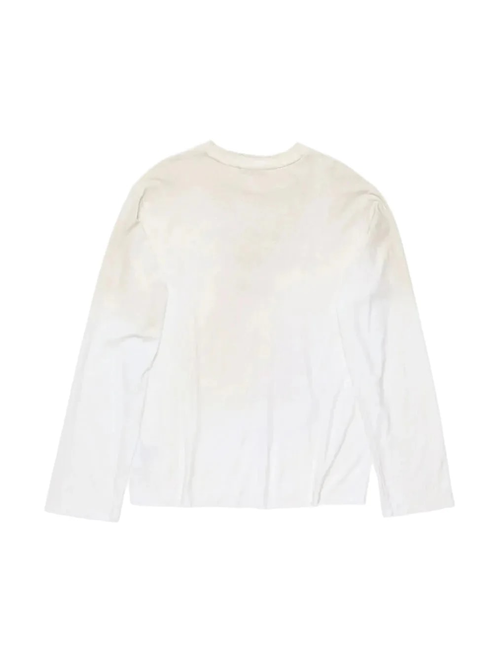 ACNE STUDIOS SPRAYED 1996 LOGO T-SHIRT LONG SLEEVE DUSTY WHITE
