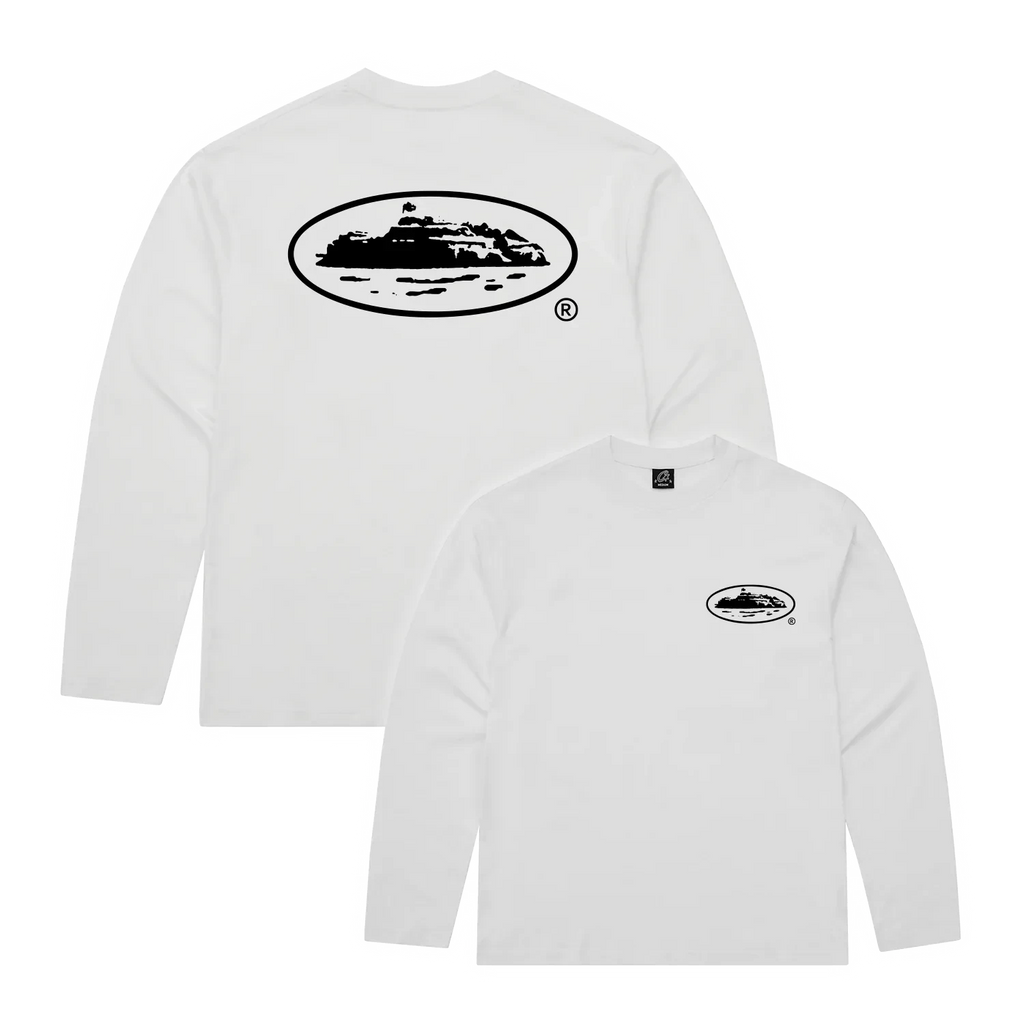 CORTEIZ OG ISLAND T SHIRT LONG SLEEVE WHITE
