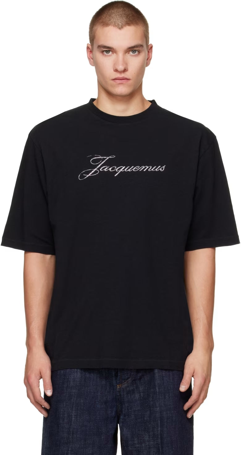 JACQUEMUS LOGO PRINTED T-SHIRT BLACK