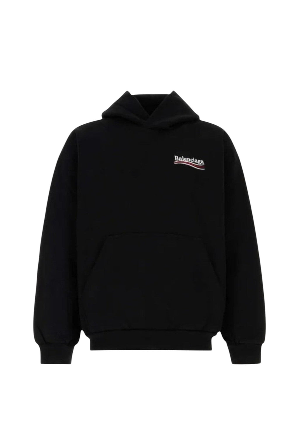 BALENCIAGA POLITICAL CAMPAIGN LOGO OVERSIZED HOODIE BLACK