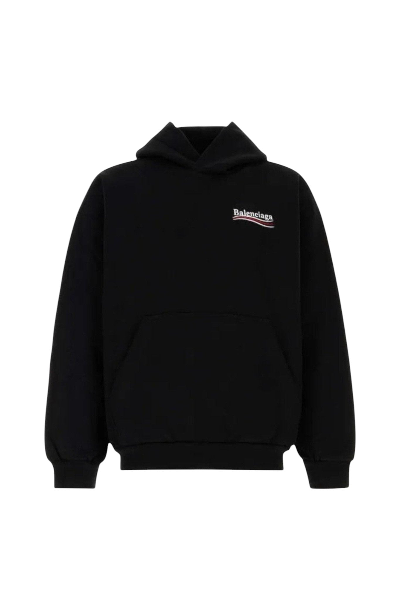 BALENCIAGA POLITICAL CAMPAIGN LOGO OVERSIZED HOODIE BLACK