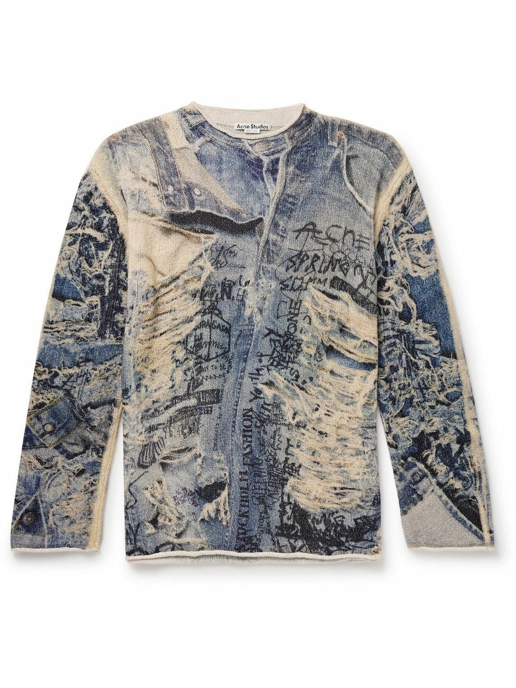 ACNE STUDIOS KARVIAN TROMPE L'OEIL SWEATER BLUE