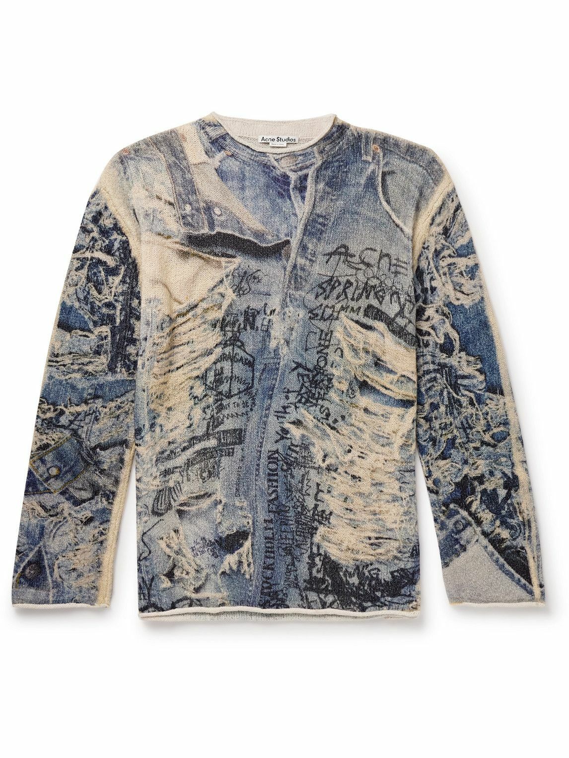 ACNE STUDIOS KARVIAN TROMPE L'OEIL SWEATER BLUE