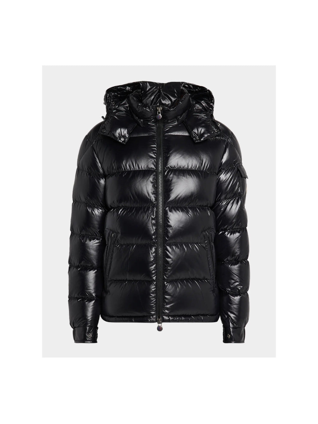 MONCLER MAYA HOODED SHORT DOWN PUFFER JACKET BLACK