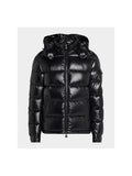 MONCLER MAYA HOODED SHORT DOWN PUFFER JACKET BLACK