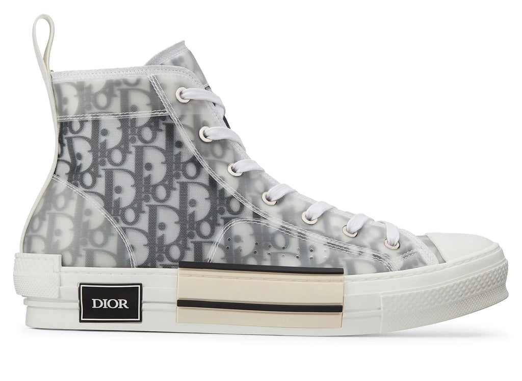 DIOR B23 HIGH WHITE OBLIQUE SNEAKERS