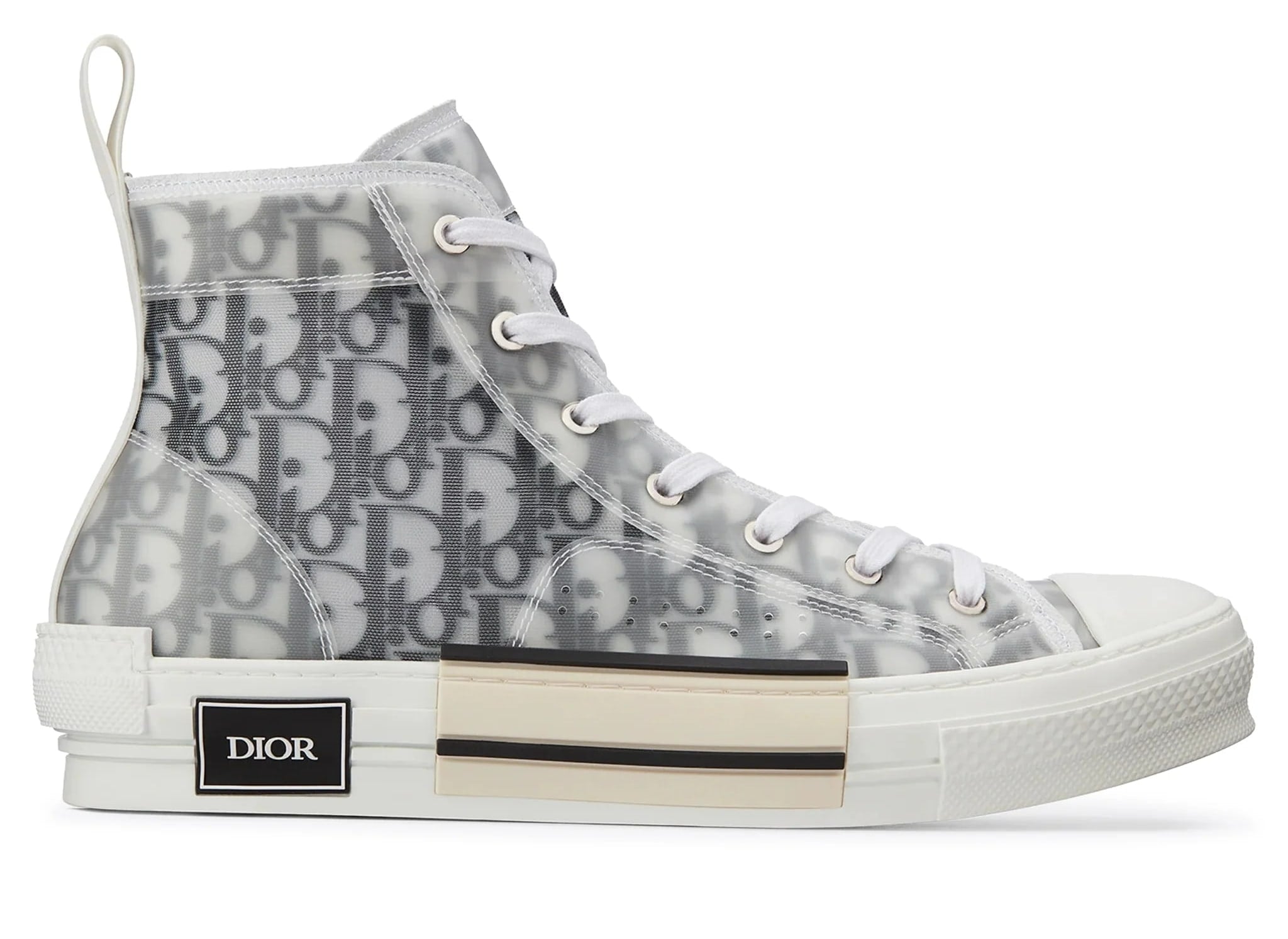 DIOR B23 HIGH WHITE OBLIQUE SNEAKERS