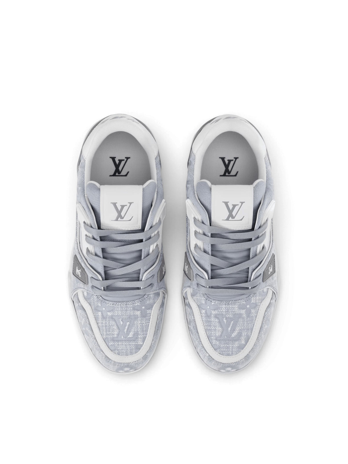 LOUIS VUITTON TRAINER MONOGRAM EMBOSSED GREY