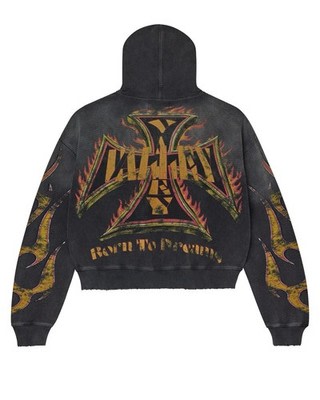 VALLEY DREAMS REBORN WAFFLE ZIP UP BLACK