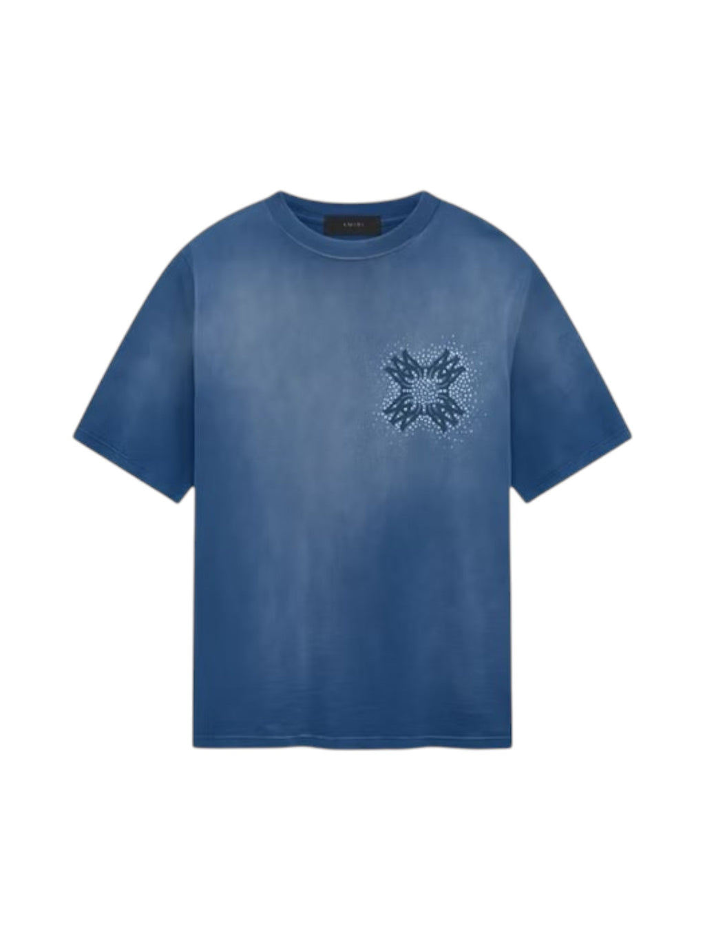AMIRI QUAD CRYSTAL T-SHIRT WASHED BLUE