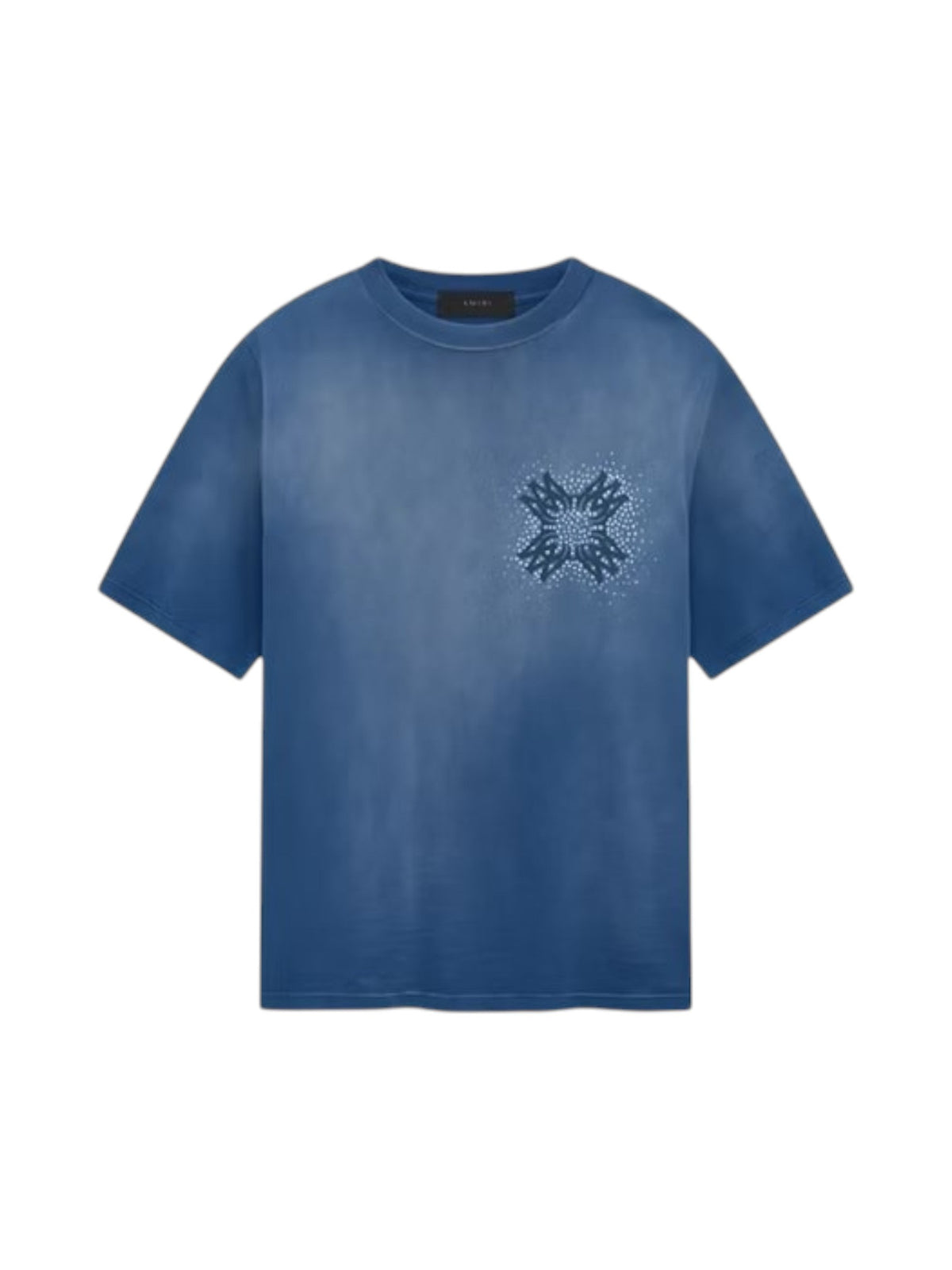 AMIRI QUAD CRYSTAL T-SHIRT WASHED BLUE