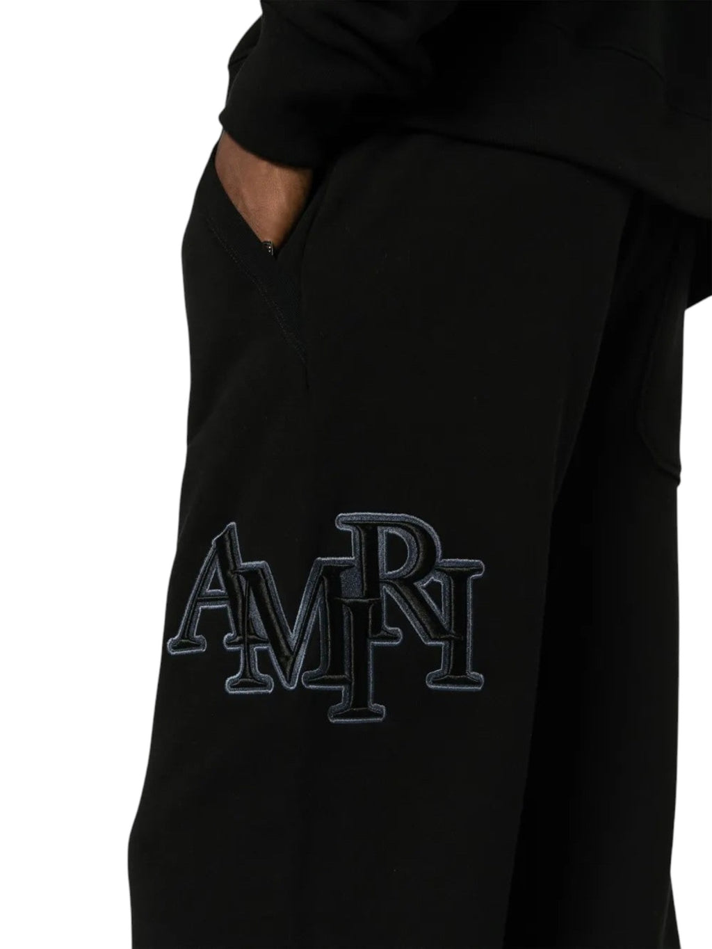 AMIRI STAGGERED SWEATPANTS BLACK