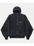 BALENCIAGA BLACK POLITICAL CAMPAIGN INSIDE-OUT ZIP-UP HOODIE
