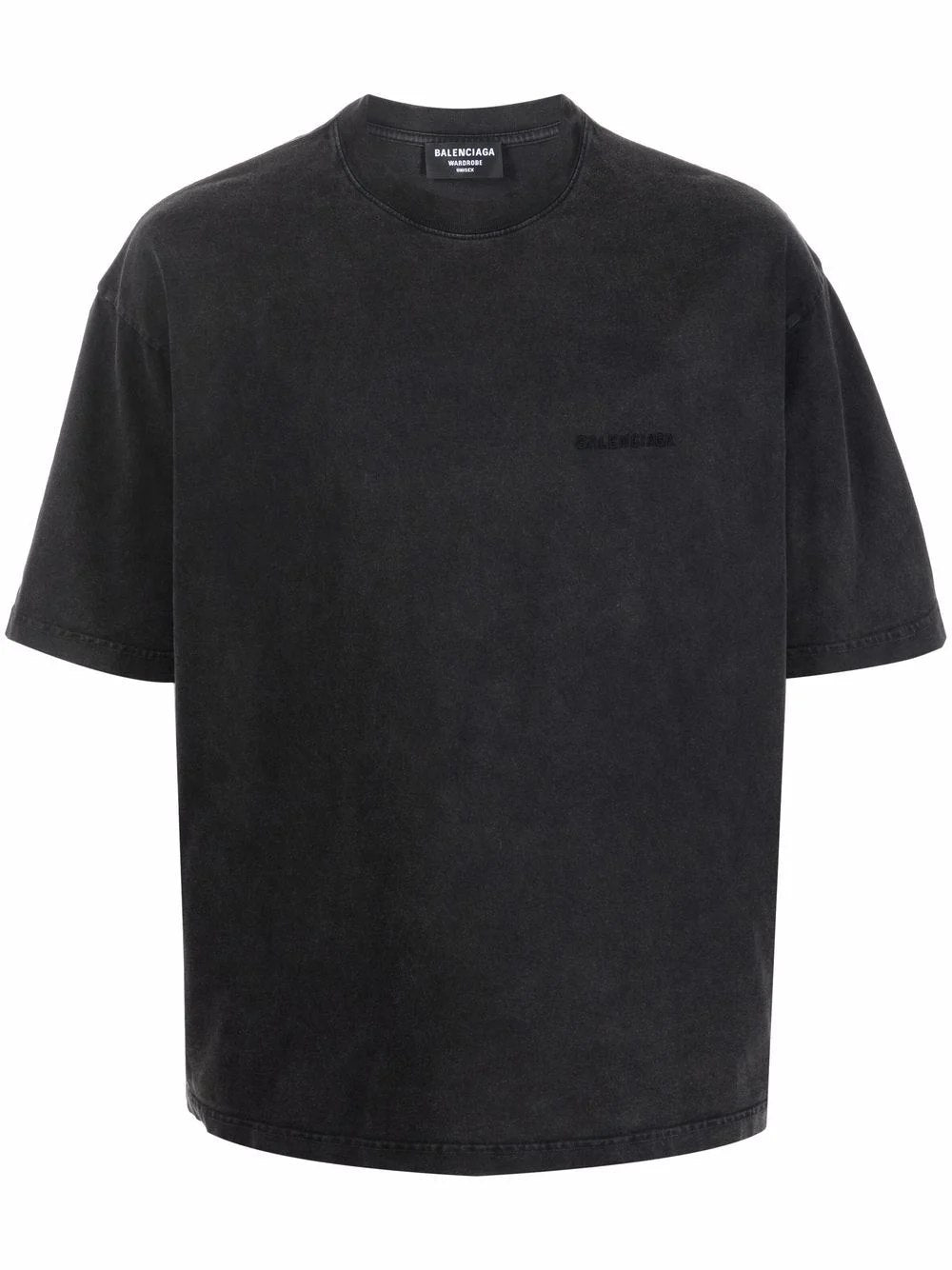 BALENCIAGA BOLD EMBROIDERED BLACK T-SHIRT