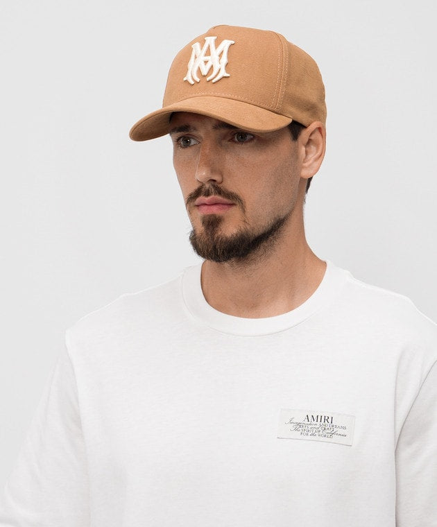 AMIRI MA LOGO CANVAS BEIGE WHITE HAT