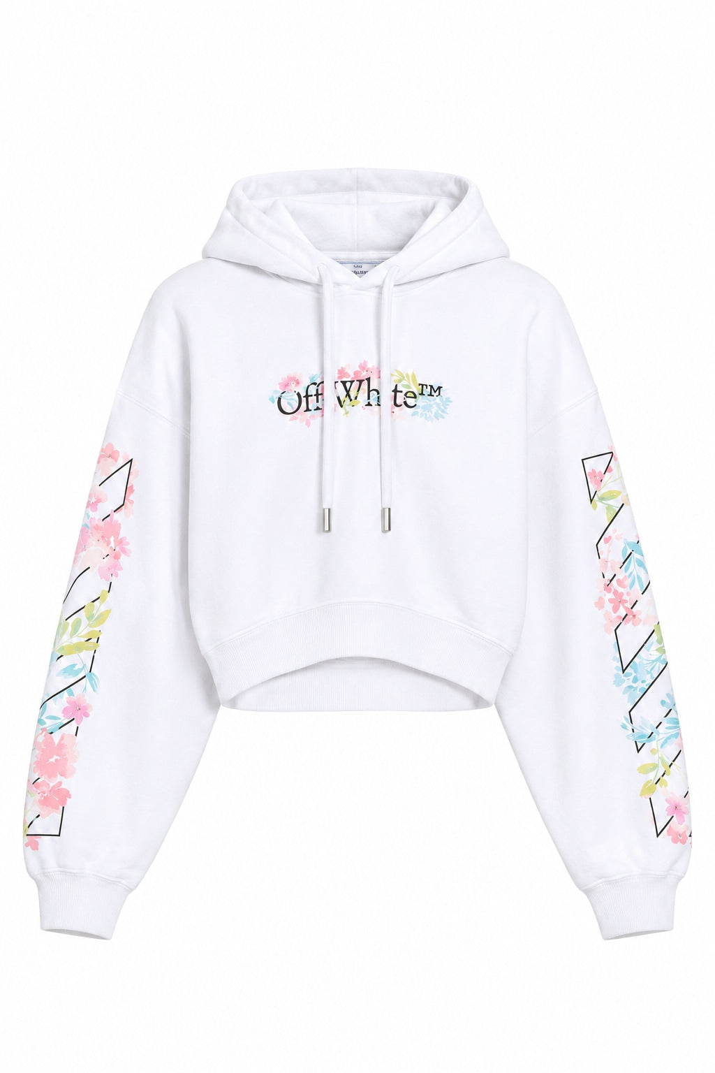OFF WHITE FLOWER DIAGS HOODIE WHITE