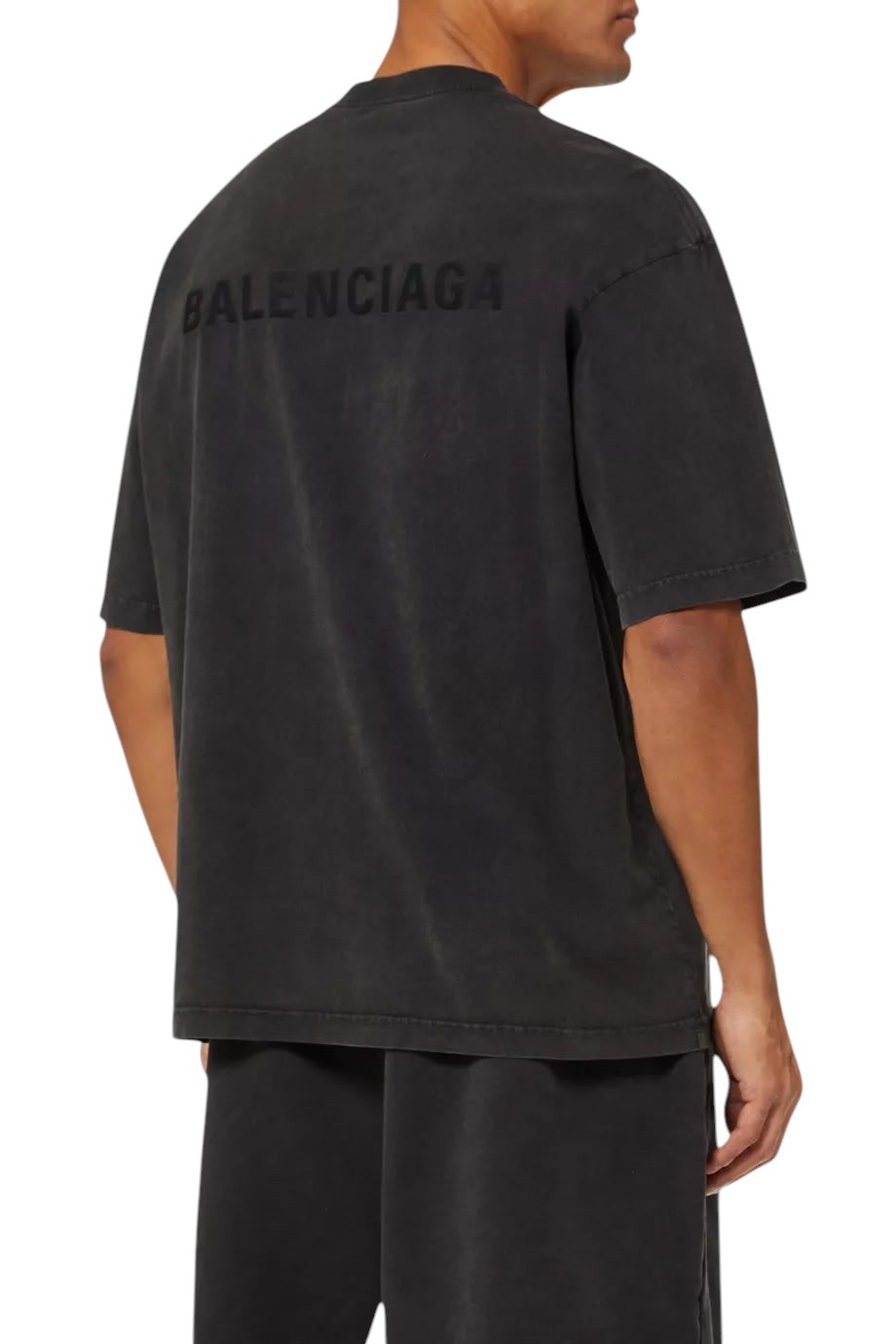 BALENCIAGA BOLD EMBROIDERED BLACK T-SHIRT