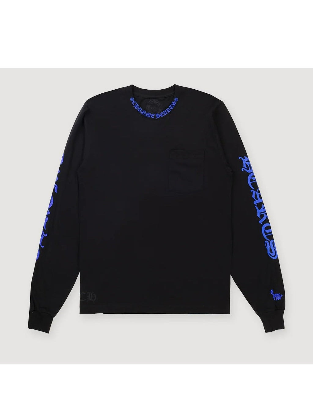 CHROME HEARTS LONG SLEEVE 1988 NECK LOGO BLUE