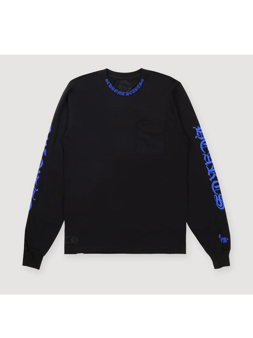CHROME HEARTS LONG SLEEVE 1988 NECK LOGO BLUE